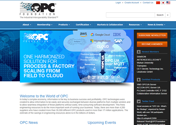 The OPC Foundation’s website is all things OPC for programmers, network engineers, hardware developers