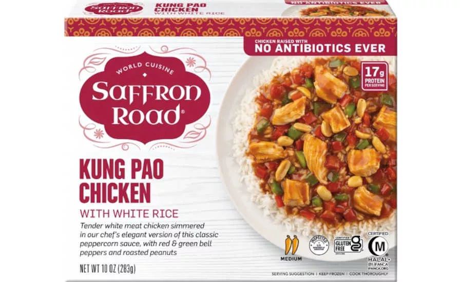 Kung pao frozen meal Saffron Road