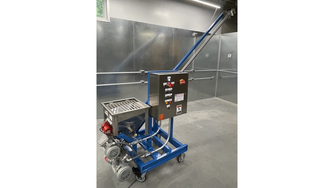 AFC's spiral feeder conveyor push unit in a facility
