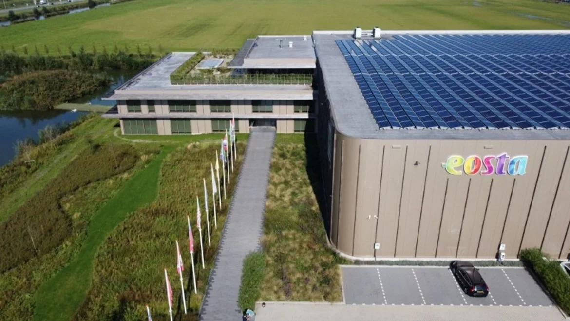 Drone image of the Eosta building