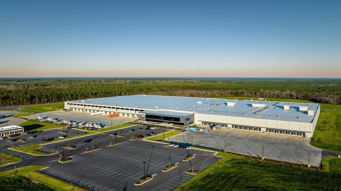 Drone view of ALDI's new regional headquarters