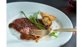Cultivated thin-cut steak by Aleph Farms