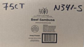 Hoyo's recalled beef sambusa packaging.