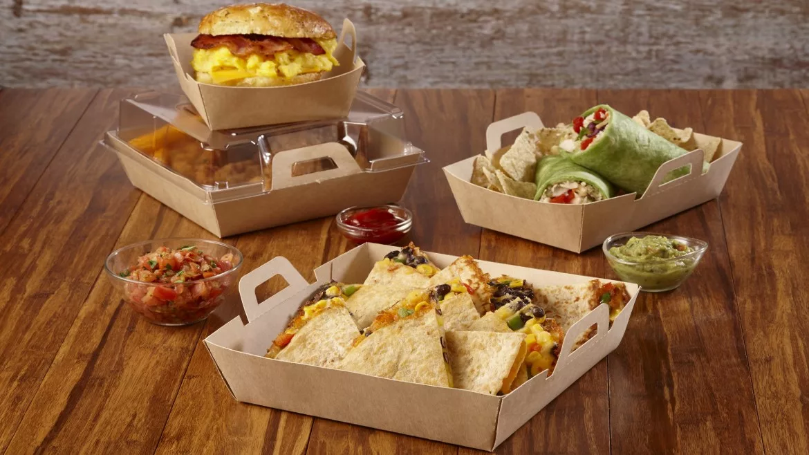 EcoSnap packaging with multiple packages containing food items.