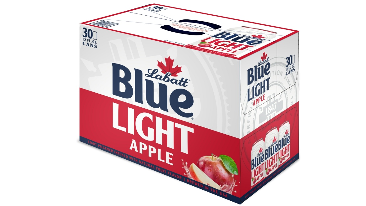 Labatt Blue Light Apple consumer package.