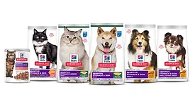 Cats and dogs with the Hill's Pet Nutrition logo