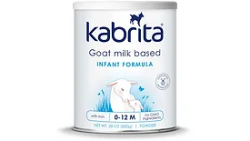 Kabrita's goat-milk-based infant formula packaging..