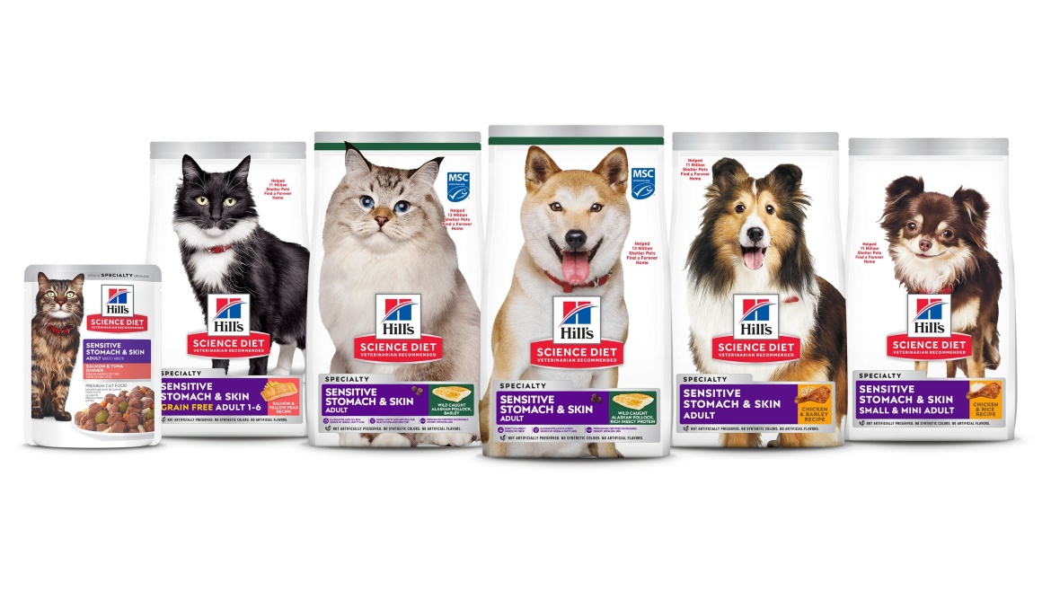 Cats and dogs with the Hill's Pet Nutrition logo