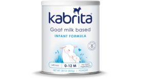Kabrita's goat-milk-based infant formula packaging..