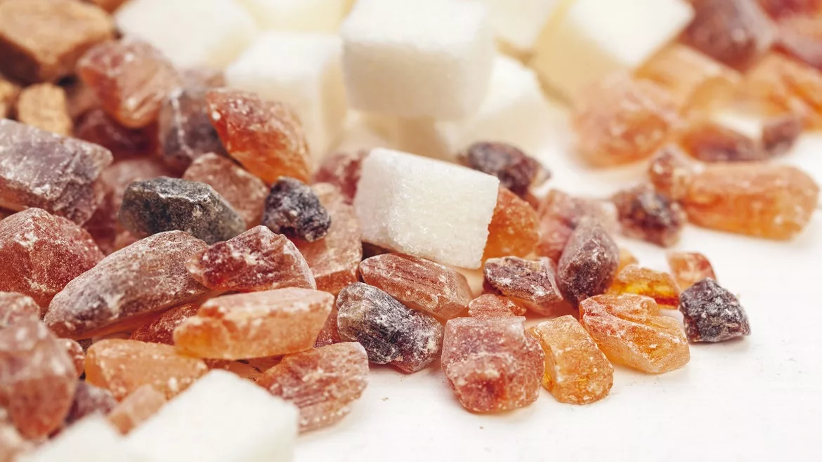 Various kinds of sugar close-up