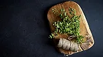 Marjoram on a cutting board