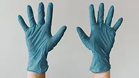 Hands with gloves on Hands with gloves on