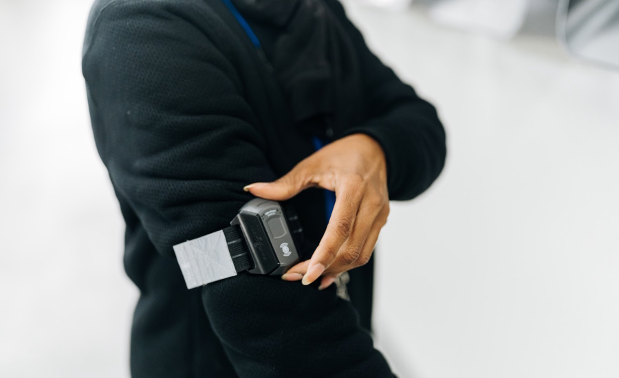 Armbands integrate technology featuring sensors that relay environmental data to safety managers to better identify risk exposures.