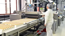 Food on a conveyor