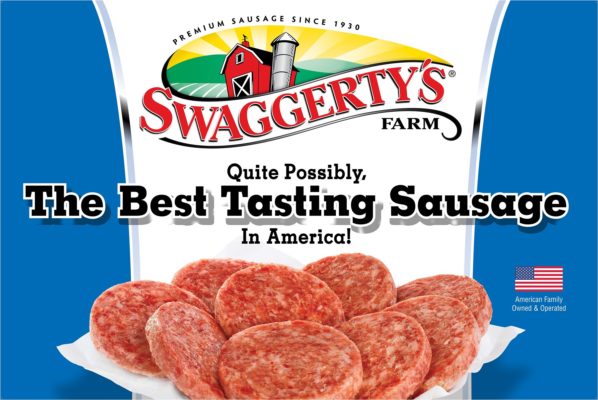 A box of Swaggerty's Farm sausage patties