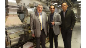 Gustavo Barbosa-Canovas, Shyam Sablani and Juming Tang at WSU's food processing pilot plant