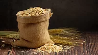 Raw barley in a bag