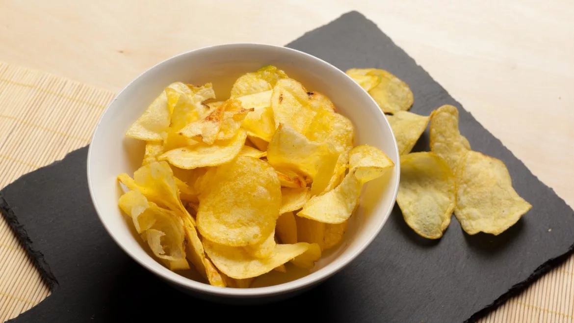 Potato chips in a bowl