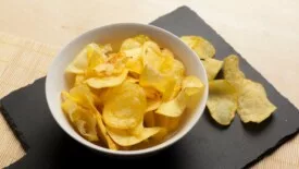 Potato chips in a bowl