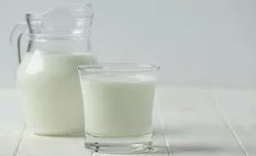 Milk in glass and pitcher