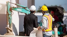 Construction worker and engineer Construction worker and engineer