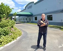 Gelatys CEO, Adolfo Heller Cohen, in front of the new production facility in Fort Myers, FL