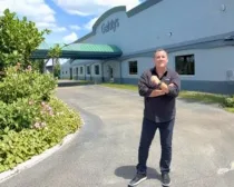 Gelatys CEO, Adolfo Heller Cohen, in front of the new production facility in Fort Myers, FL