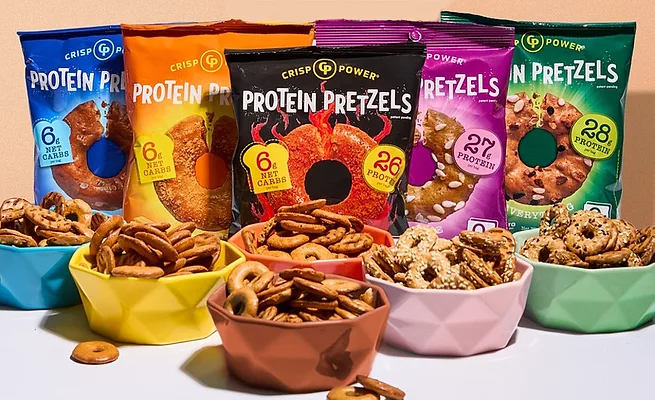 CRISP POWER protein pretzels