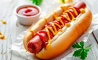hot dog with ketchup and mustard hot dog with ketchup and mustard