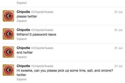 Chipotle tweets a hoax