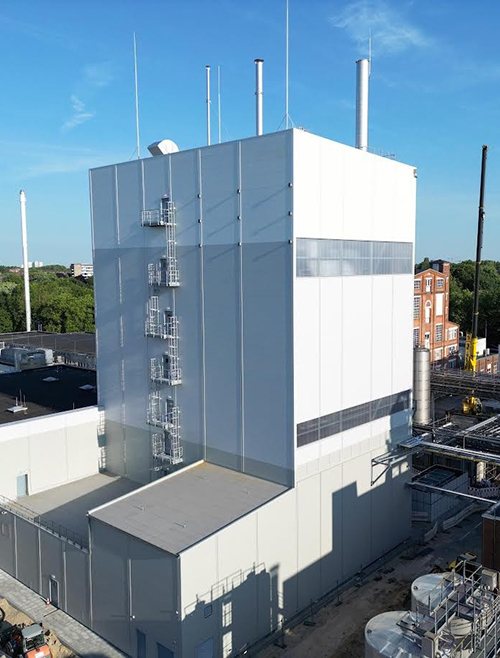 Exterior view of the Ohly spray drying tower.