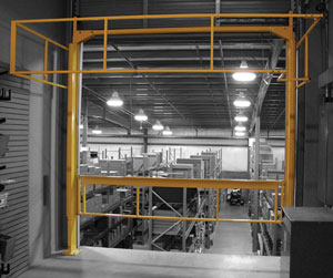 The Benko Protect-O-Gate Clear-Aisle mezzanine safety gate