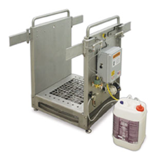 The Best Sanitizers HACCP Defender low-moisture, automatic boot sanitizing station