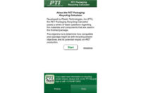 A free app from PTI lets users calculate the recyclability of their PET containers 