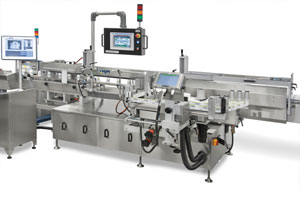 The NJM servo-driven Model 326 AUTOCOLT IV inline pressure-sensitive labeler