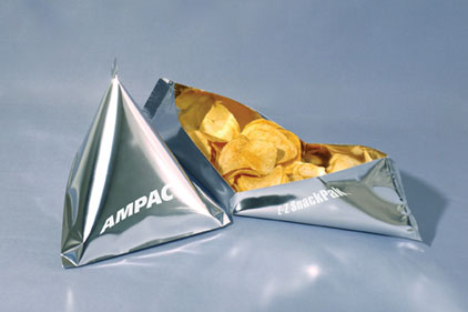 Tetrahedron-shaped pouch