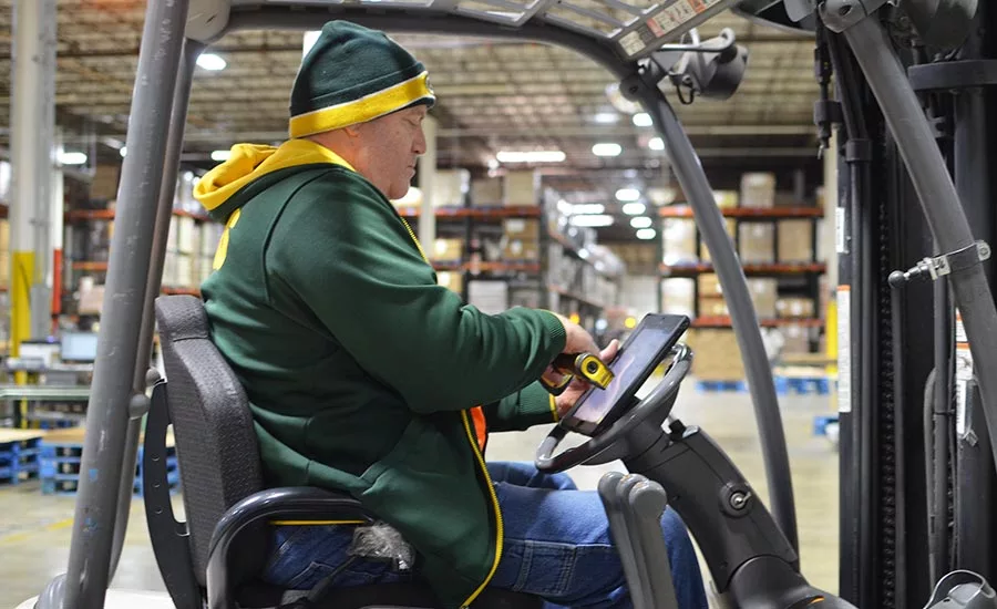 forklift driver processing shipment