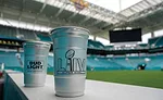 aluminum cups at the Super Bowl