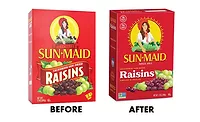 updated Sun-Maid packaging