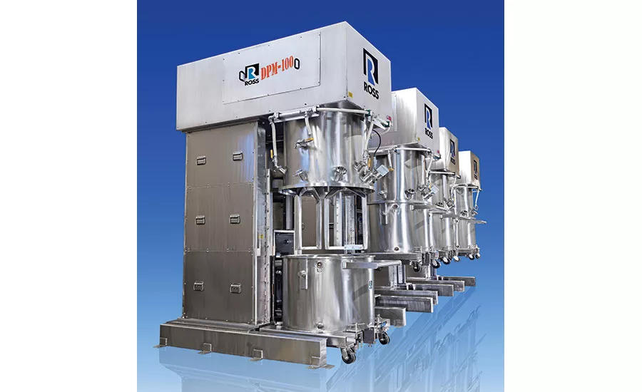 Reverse-lift double planetary mixers