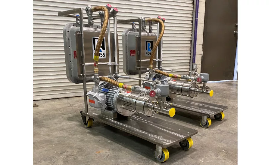 Explosion-proof inline high shear mixers