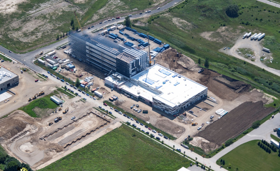 Aerial photograph of Aspire Food Group, the world’s largest cricket production and processing facility