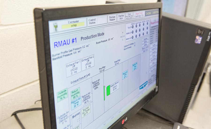 HVAC controls screen