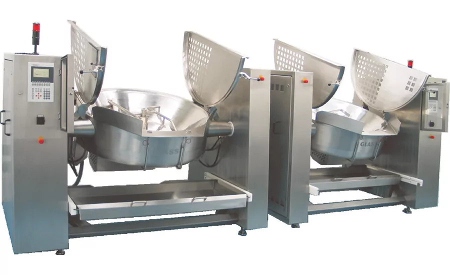 Glass GmbH & Co. KG Tilting frying pan with stirrer