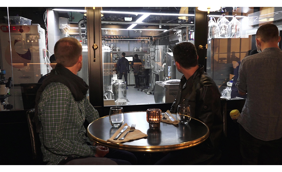 Diners Observing Meat Manufacturing