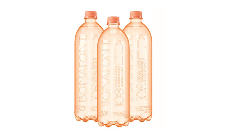 Laser-engraved recycled water bottle by VALGROUP & DANONE