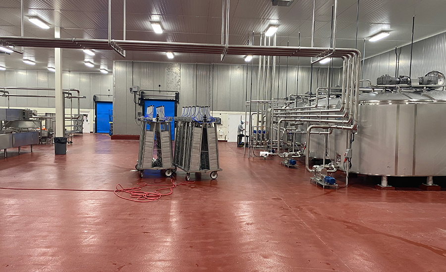 newly expanded processing room at KDI (Kansas Dairy Ingredients) Cheese