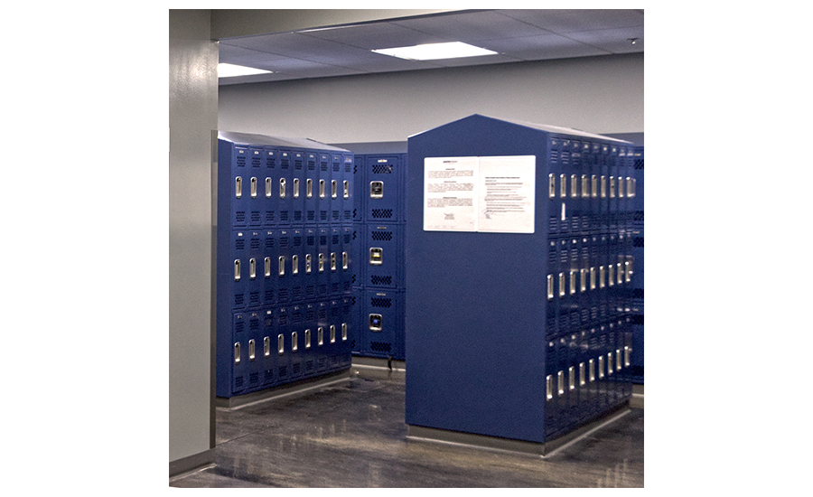 Photo of an employee locker room