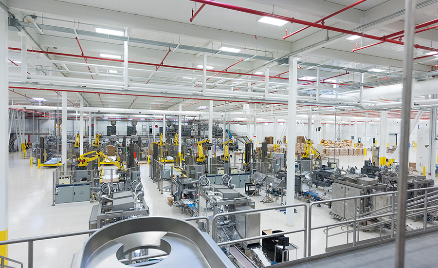 Image of packaging equipment elevated from the facility floor