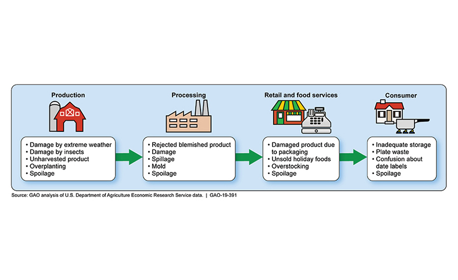 Image of a diagram showing FLW causes in the food supply chain